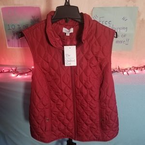 Croft&Barrow Apple Red Quilted Vest - XL